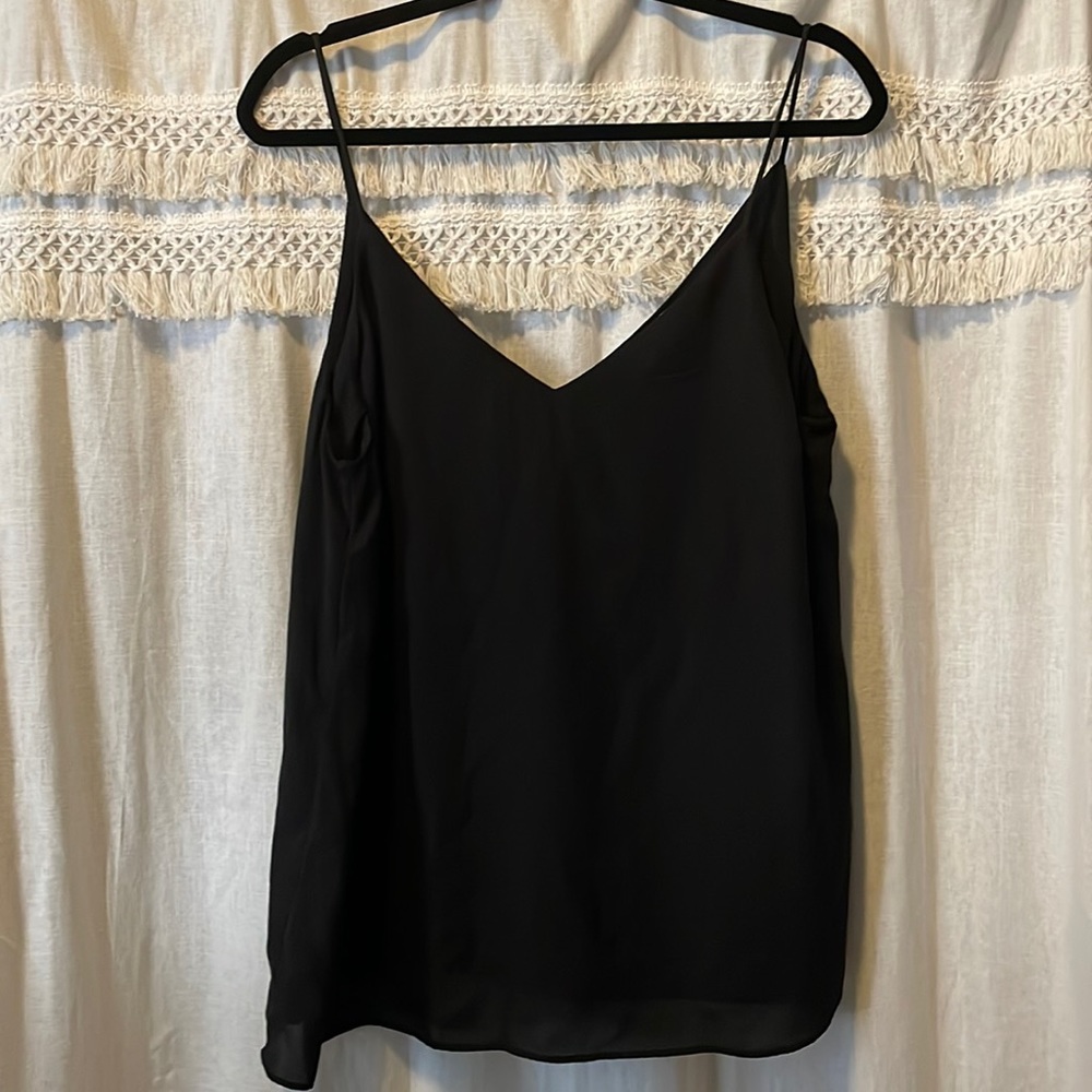 Black sheer tank. Gently word.